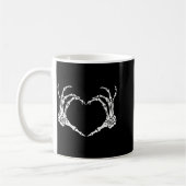 Mug Skeleton Hand Heart Halloween Funny Bones Love (Gauche)