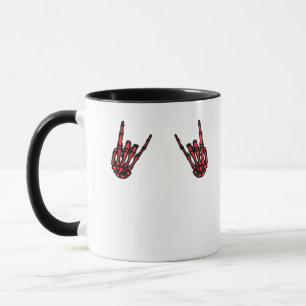 Mug Skeleton Hand Heart Roll & Red Classic