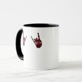 Mug Skeleton Hand Heart Roll & Red Classic (Devant gauche)