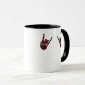 Mug Skeleton Hand Heart Roll & Red Classic (Devant droit)