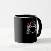 Mug Skeleton Hand Heart USA Patriotic American (Devant droit)