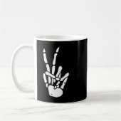 Mug Skeleton Hand Peace Sign Bone  (Gauche)