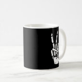Mug Skeleton Hand Peace Sign Bone  (Devant droit)