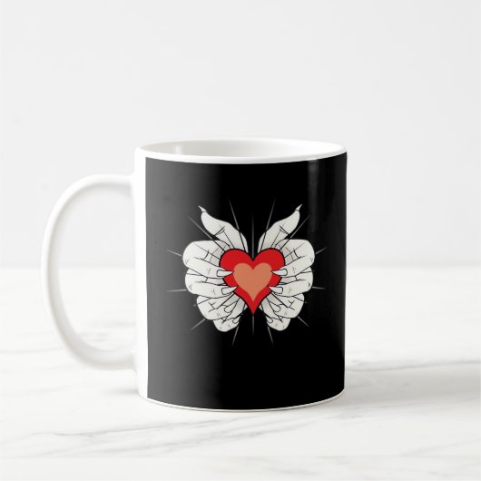 Mug Skeleton Hands Heart Classic (Gauche)