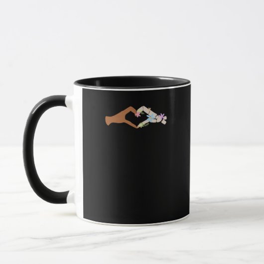 Mug Skeleton Hands Heart Show Basic (Gauche)