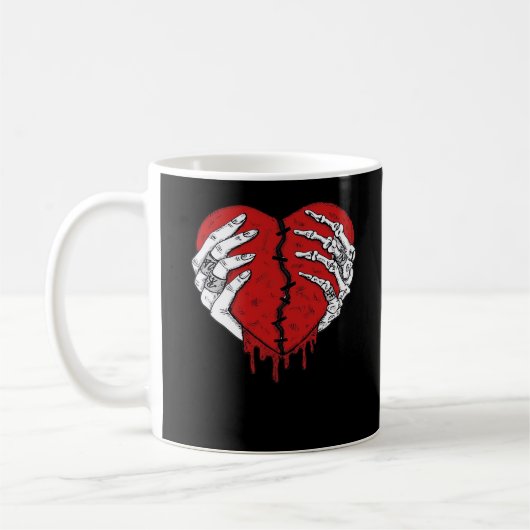 Mug Skeleton Hands Hearts Classic Trending (Gauche)