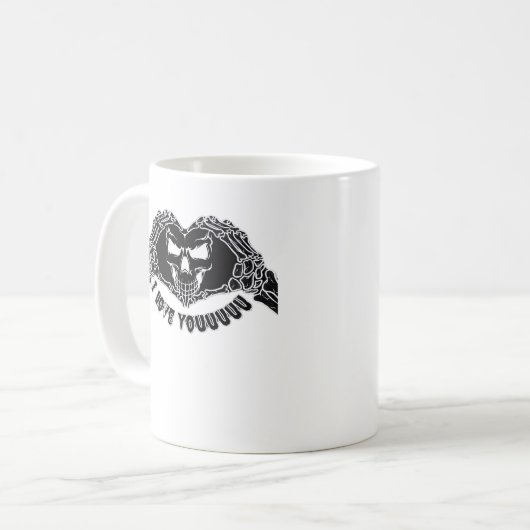Mug Skeleton Hands Skull, Halloween Design Pour Backgr (Devant gauche)