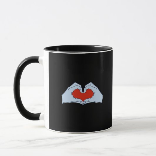 Mug Skeleton Heart Hands Classic & Basic Halloween (Gauche)