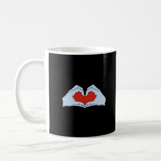 Mug Skeleton Heart Hands Classic & Basic Halloween (Gauche)