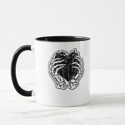 Mug Skeleton Heart Hands Drôle (Gauche)