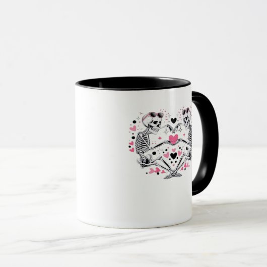 Mug Skeleton Heart Mains Classique Viral (Devant droit)