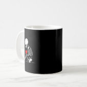 Mug Skeleton Heart Valentines Emo Gothic Minimalist Ck (Devant gauche)
