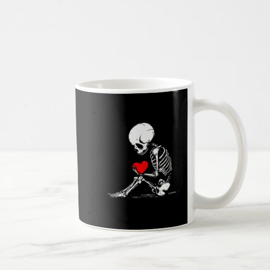 Mug Skeleton Heart Valentines Emo Gothic Minimalist Ck (Droite)