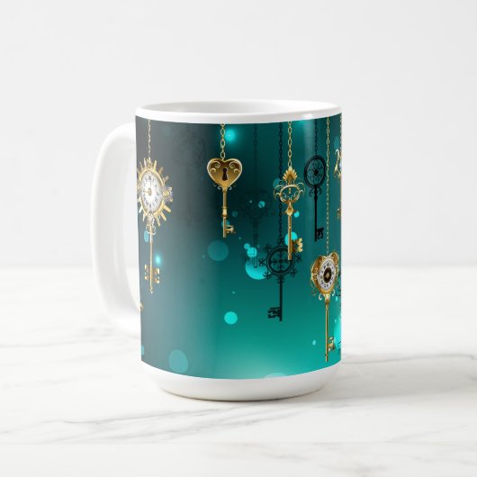 Mug Skeleton Keys on Green Background (Devant gauche)