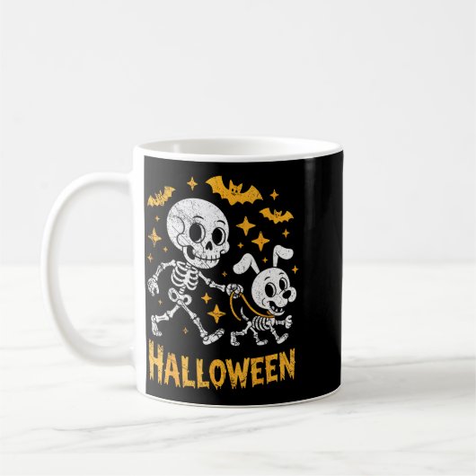 Mug Skeleton Leads Dog Funny Skull Pet For Halloween C (Gauche)