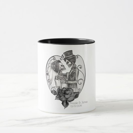 Mug Skeleton Love Couple Mariage Danse Mariage gothiqu (Centre)