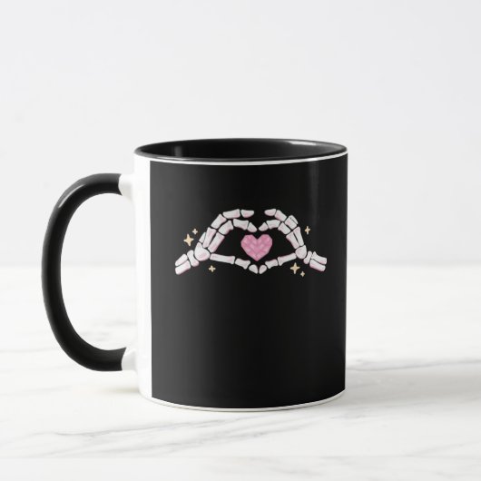 Mug Skeleton Mains Coeur drôle (Gauche)
