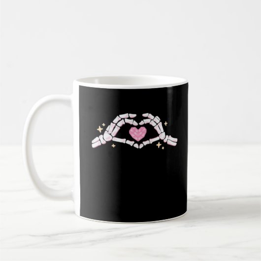 Mug Skeleton Mains Coeur drôle (Gauche)