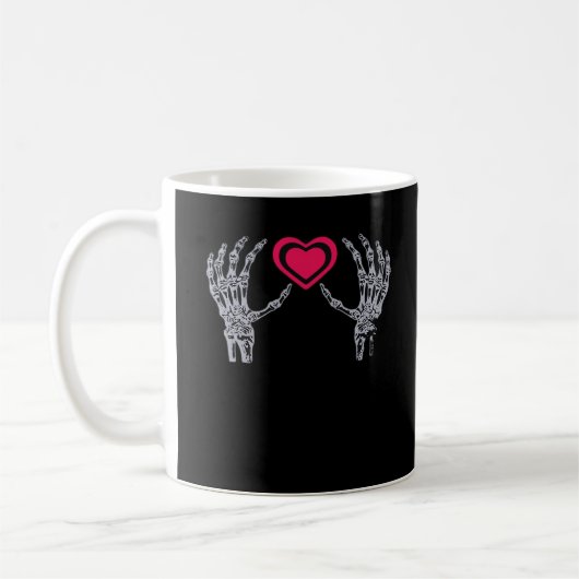 Mug Skeleton Mains Coeur mignon (Gauche)