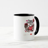 Mug Skeleton Mains Valentines Classic de la journée (Devant droit)