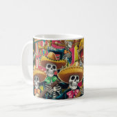 Mug Skeleton Mariachi Band Día de Los muertos (Devant gauche)