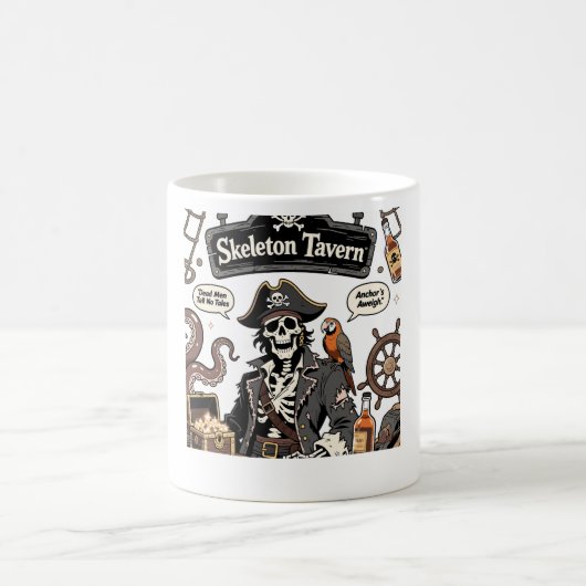 Mug Skeleton Pirate Captain Vintage Comic (Centre)
