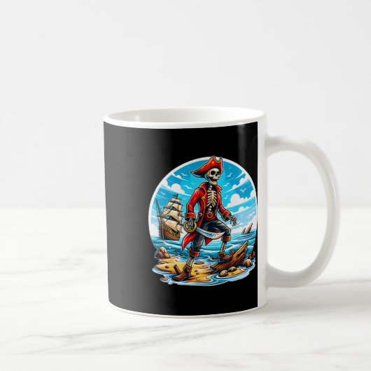 Mug Skeleton Pirate Tee Skull Halloween Skeleton Pirat (Droite)