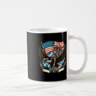 Mug Skeleton Riding Eagle Usa American 4 juillet Pat
