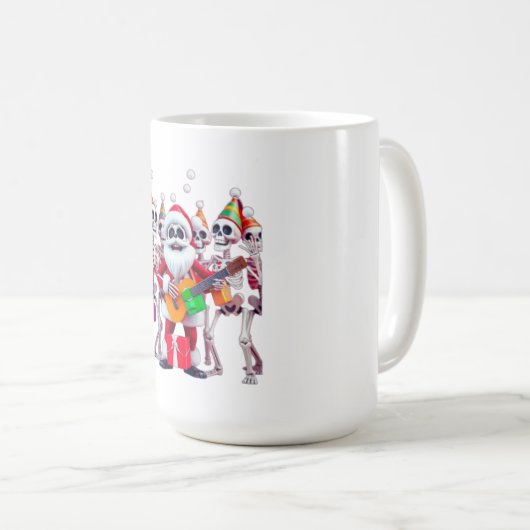 Mug **Skeleton Santa Party – Funny 3D Christmas Skelet (Devant droit)