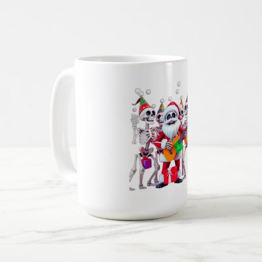 Mug **Skeleton Santa Party – Funny 3D Christmas Skelet (Devant gauche)