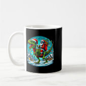 Mug Skeleton Santa Riding T Rex Dinosaur Funny Christm (Gauche)