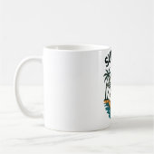 Mug Skeleton Surfing Retro Beach Wave Design (Gauche)