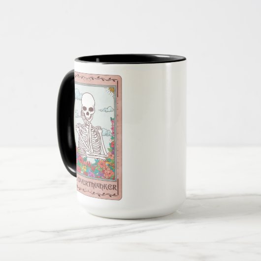 Mug Skeleton Tarot Card The Overthinker Funny Tarot (Devant gauche)