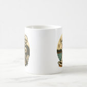 Mug Skeleton with Dog on Haunted Lake Horror Art (Centre)