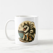 Mug Skeleton with Dog on Haunted Lake Horror Art (Gauche)