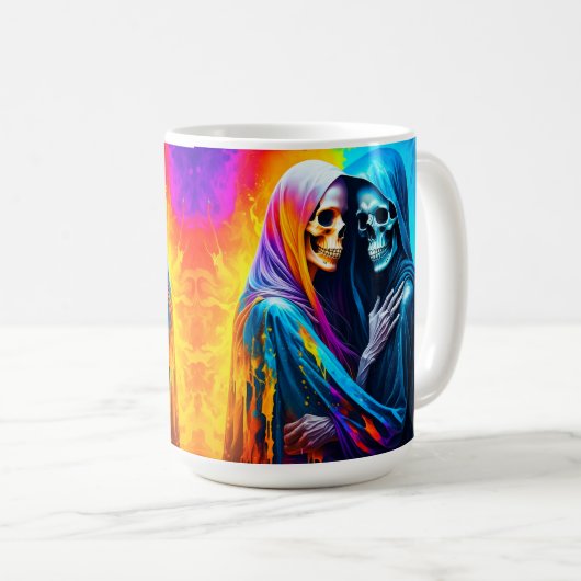 Mug Skeletons enveloppés dans un arc-en-ciel (Devant droit)
