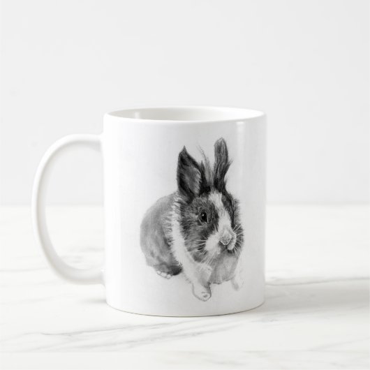Mug "Sketch bunny: charming hand-drawn rabbit (Gauche)