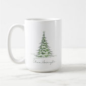 Mug Sketch Pine sapin de Noël Nom du script minimal (Gauche)