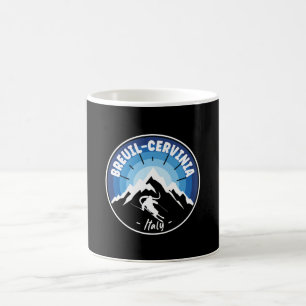 Mug Ski À Breuil-Cervinia Italie Bleu