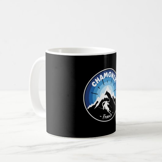 Mug Ski À Chamonix France Bleu (Devant gauche)