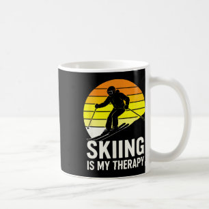 Mug Ski alpin rétro Coucher de soleil hivernal Sport n