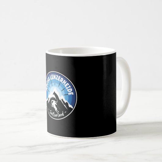 Mug Ski Arosa Lenzerheide Suisse bleu (Devant droit)