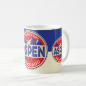 Mug Ski Aspen Bleu et Rouge (Devant droit)