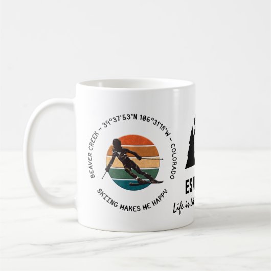 Mug Ski Beaver Creek, Colorado - Femme Skier En Blanc (Gauche)