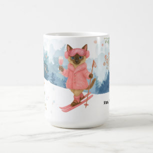 Mug Ski Cat skie lors d'une soirée de Bachelorette ros