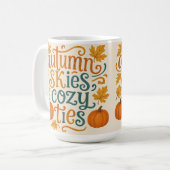 Mug Ski d'automne Cravates douillets - Automne Typogra (Devant gauche)