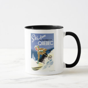 Mug Ski de femme - affiche anglaise et française