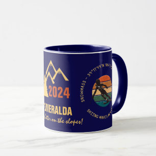Mug Ski de masse, Colorado - Femme Skier, Texte D'Or