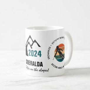 Mug Ski de masse, Colorado - Femme Skier, Texte noir