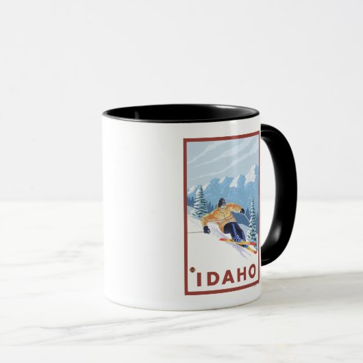 Mug Ski De Neige En Aval - Idaho (Devant droit)